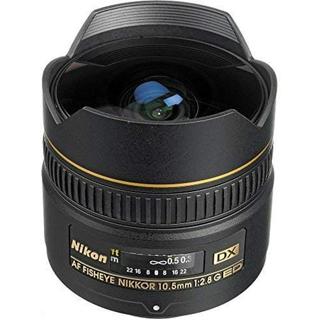 Nikon AF DX NIKKOR 10.5mm f/2.8G ED Fixed Zoom Fisheye Lens with Auto Focus for Nikon DSLR Cameras International Version (No warranty)