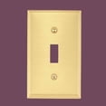 thumbnail image 2 of Brushed Brass Toggle Switch Plate Decorative Rectangular Wall Plate 4.5" H x 2.75" W Standard Size Switch Plate Single Toggle/Dimmer Switch Plate Renovators Supply, 2 of 3