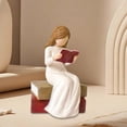 thumbnail image 4 of Study Decor,4.92In Reading Book Resin Statue Elegant Contemplative Design Smooth Matte Texture Oxidation Resistant,Peaceful Decor for Home Living Room Bookshelf Desk Teacher Student Gift Decor, 4 of 6