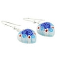 thumbnail image 4 of GlassOfVenice Murano Glass Millefiori Heart Earrings - Silver, 4 of 6