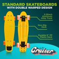 thumbnail image 3 of Standard Skateboard Mini Cruiser - 6'' PP Deck Complete Double Kick Skate Board w/ 3.25" Aluminum Alloy Truck, ‎21.65 x 6.3 x 4.72 inches, 3 of 7
