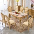 thumbnail image 4 of Design Wooden Luxury Table Gold Vintage European Space Saving Dining Table Rectangular Living Room Esstisch Restaurant Furniture My Lux Decor Round, 4 of 10
