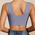 thumbnail image 2 of Sports Bras for Women Plus Size Front Closure Wireless Breathable Bra Bras for Women No Underwire Gray L, 2 of 9