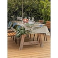 thumbnail image 2 of Outdoor Tablecloth with Umbrella Hole and Zipper, Spring Daisy Rectangle Table Cloth 52x70 Inch Waterproof Tablecloth, Flowers Farmhouse Leaves Floral Pots Country Retro Picnic Table Cover for Patio, 2 of 7