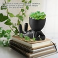 thumbnail image 3 of Ceramic Human Shaped Flower Pot Small Cactus Pot Creative Ceramic Plants Pot Table Decoration Sitting Mini Flower Pot for Home Decor, 3 of 8