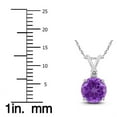 thumbnail image 4 of Genuine 1.25 Carat Natural 7mm  Round Shaped Amethyst with White Topaz Necklace In 925 Sterling Silver, 4 of 6