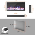 thumbnail image 3 of Kincubow 42" Electric Fireplace Wall Mounted Fireplace Heater with Remote Control Timer Touch Control 12 Flame Colors 750/1500W, 3 of 7