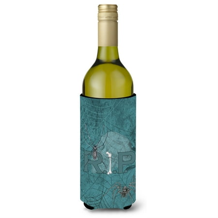 

RIP Rest in Peace with spider web Halloween Wine Bottle Beverage Insulator Beverage Insulator Hugger