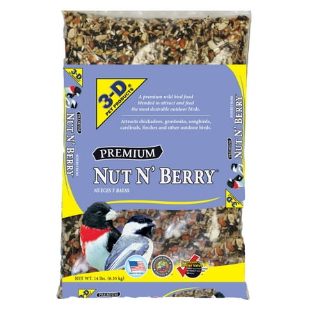 3-D Pet Products Premium Nut N' Berry Blend Wild Bird Food, 14 lb