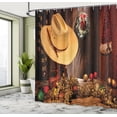 thumbnail image 5 of Ambesonne Western Shower Curtain, Farmhouse Christmas, 69"Wx75"L, Cream Brown, 5 of 5