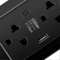 thumbnail image 4 of Thailand Type Electrical Wall Receptacle Outlet Space Saving USB Type C Wall Charger Outlet for Home Black, 4 of 4