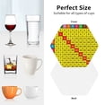 thumbnail image 4 of KLL Drink Coasters Set Hexagon of 4,PU Leather Absorbent Coasters Set Decorative Coffee Cup Coasters Housewarming Gift for Home Decor-Multiplication Table2, 4 of 5