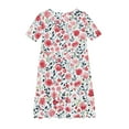 thumbnail image 3 of Riecok Summer Dress for 6 - 15 Year - Old Girls: Short - Sleeved Round - Neck, Easter Print, Waist - Tightening, Pocketed and Tiered Multicolor 13-14 Years, 3 of 4