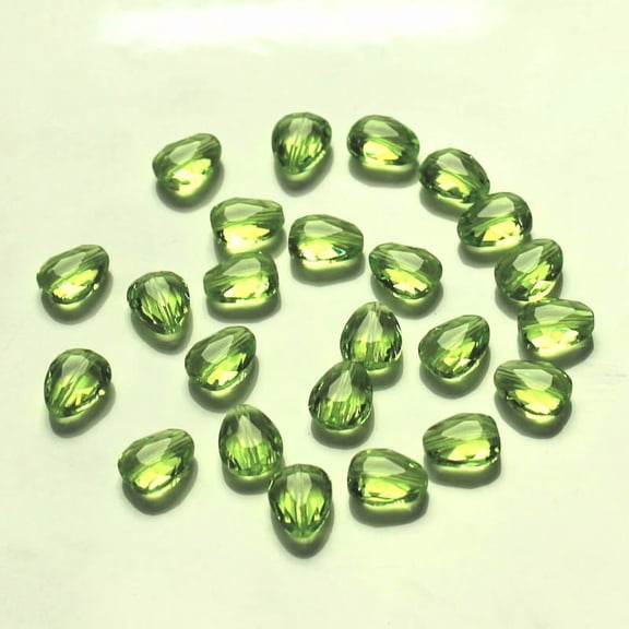 K9 Glass Imitation Austrian Crystal Beads Grade AAA Faceted teardrop Yellow Green 8x6x3.5mm Hole: 0.7~0.9mm