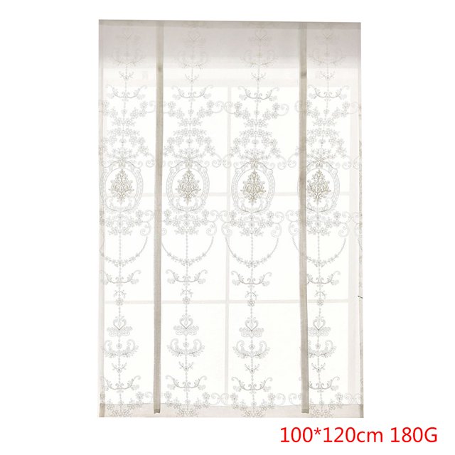 Cortinas romanas con lazo bordado floral Tap Top Sheer Balcón Cortina de ventana Paneles de cenefa Advancent JJ23235-03
