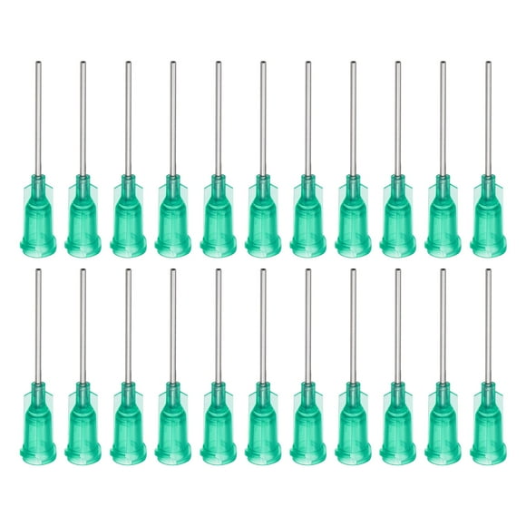 Uxcell Blunt Tip Dispensing Needle for Liquid Glue Gun, 18G 1", 60 Packs Green