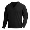 thumbnail image 3 of Sweatshirts for Men 2026 Fall Winter Long Sleeve Plain V Neck Jacquard Knitted Sweatshirt Mens Pullover Top, 3 of 6