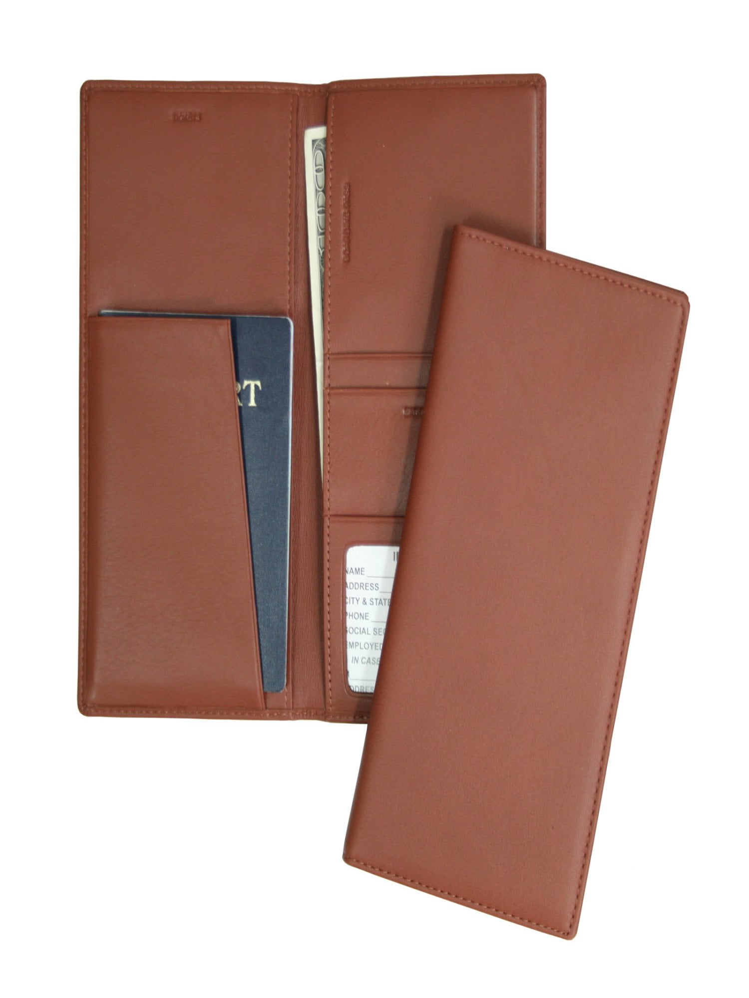 Royce Leather RFID Blocking Passport Ticket Holder Tan Walmart