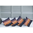 thumbnail image 2 of Ambesonne Nautical Throw Pillow Cover 4 Pack, Sunrise over Sea Ship, 18", Blue Orange, 2 of 5