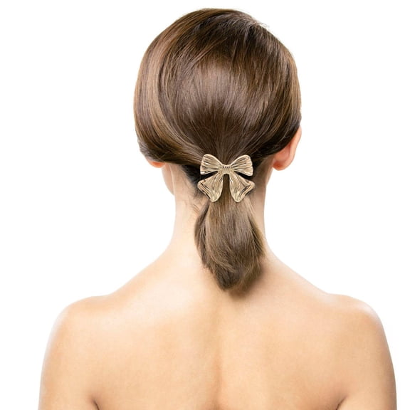 Raindrops Fashionable Golden Alloy Hair Rope with Bowknot Style for Elegant Ponytail Decoration