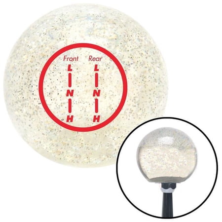 American Shifter Red Transfer Case No.7 Clear Metal Flake Shift Knob with M16 x 1.5 Insert Shifter