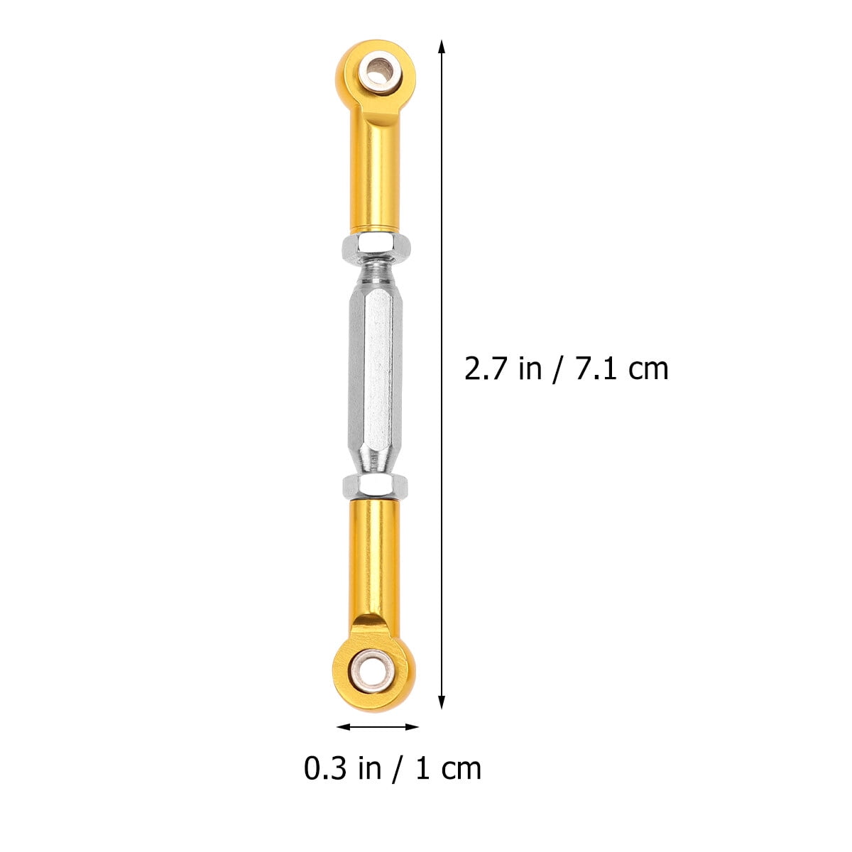 NUOBESTY 6PCS Aluminum Steering Linkage Pull Rods For 1/10 RC Cars - Adjustable 71-86mm, Yellow