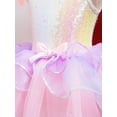 thumbnail image 6 of TiaoBug Kids Girls Swan Lake Performance Dance Costume Sequins Ruffle Sleeve Ballet Dance Tutu Dress Pink 8, 6 of 7