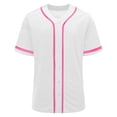 thumbnail image 2 of hlysgo Baseball Jersey for Women Full Button Mesh Embroidered Loose Fit Shirt Summer Comfy Casual Tops White,2xL, 2 of 6