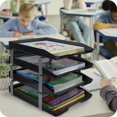 thumbnail image 3 of shiyou-Traditional 4 Tier Letter Tray, Front Load Design, A4 Letter Size, Desktop Organizer (Plastic) (Black Color), 3 of 4