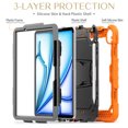thumbnail image 4 of FJLBDE Case for iPad Air 11 inch (2026 M4/2025 M3/2024 M2), Rugged Shockproof Tablet Cases Cover with Kickstand Shoulder Strap, Orange, 4 of 7