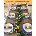 thumbnail image 4 of 13 Inch Round Placemats Set of 6, You Are My Sunshine Non Slip Heat Insulation PP Table Mats, Yellow Sunflowers Cute Bees Heart Blue Washable Place Mats for Kitchen Dining Party Table Decor, 4 of 7