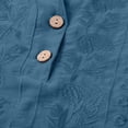 thumbnail image 6 of Babysbule Women's Cotton Embroidered Notch V-Neck Elbow Length Sleeve Casual Boho Top for Daily and Weekend Wear, 6 of 6