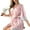 Pink, variant on tasrioml Women's Lace Trim Silky Robes Bride Bridesmaid Kimono Satin Bathrobe with Belt Sexy V Neck 3/4 Sleeve Sleepwear