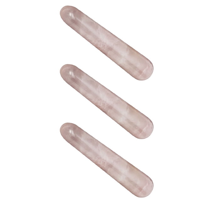3X Varitas de Yoni de Cristal de Cuarzo Rosa Natural Masaje de Rocas de Piedras Preciosas
