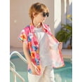 thumbnail image 5 of Lanbubble Boy's Button Down Hawaiian Shirts Short Sleeve Aloha Shirt Pineapple Printed Tops, 5 of 6
