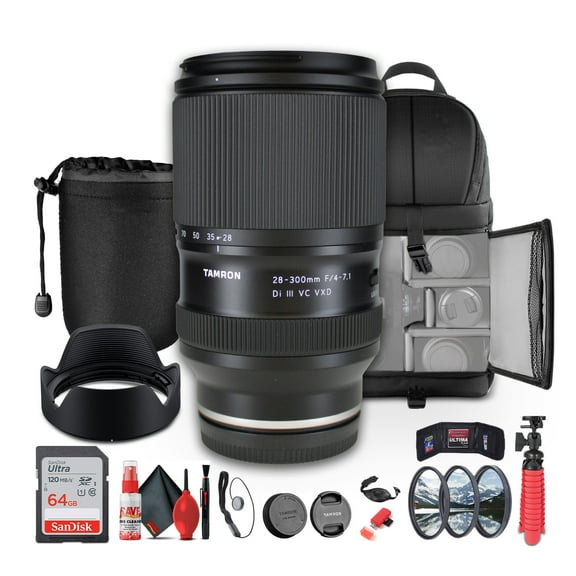 Tamron 28-300mm F/4-7.1 Di III VC VXD Lightweight Lens For Mirrorless Camera - Bundle