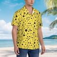 thumbnail image 2 of Lsque Blue Spots pattern Hawaiian Shirt for Men, Unisex Summer Beach Casual Short Sleeve Button Down Shirts-3X-Large, 2 of 9