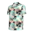 thumbnail image 4 of Wukai Tropical Summer Palm Men’s Polo Shirts,Quick-Dry Athletic Shirt,Classic Fit Shirts-Small, 4 of 8