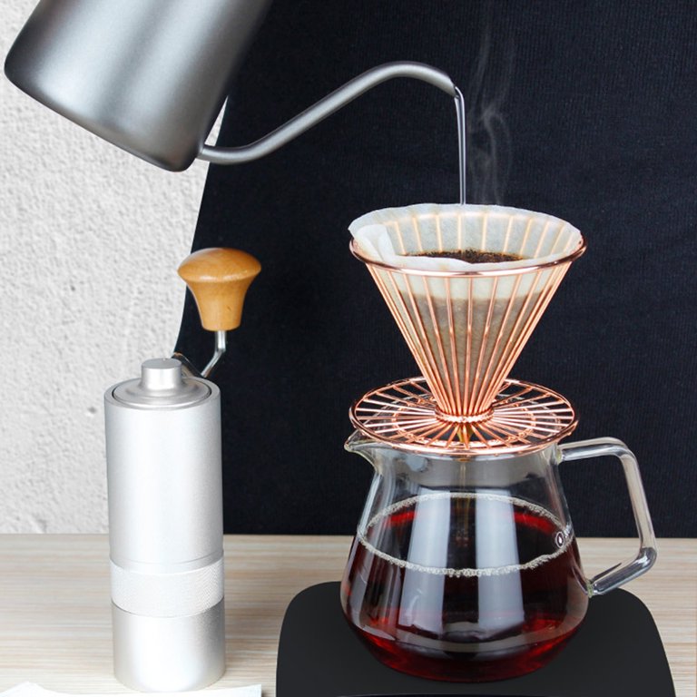 Pour Over Coffee Maker with Reusable Stainless Steel Filter Manual Coffee  Dripper Brewer - AliExpress