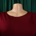 thumbnail image 6 of AURA Womens Elegant A Line Midi Dress Puff Short Sleeve Round Neck High Waist Zipper With Belt, 6 of 9