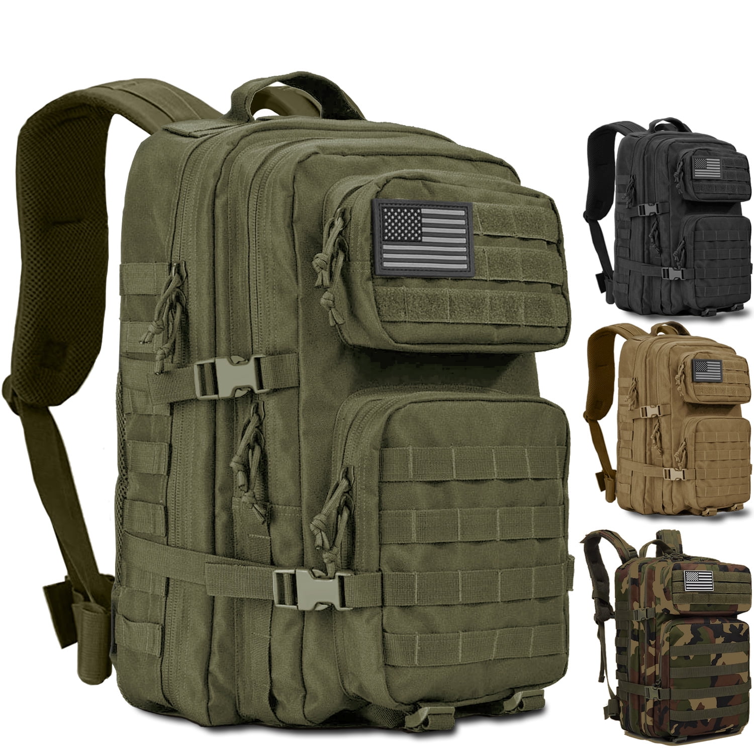 Tactical Backpack Large 45 Liter Army Assault 3 Day Molle Bug Out Bag