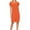 Orange, variant on Kmdttou Dresses for Women Plus Size Plain Casual Fashionable Solid Color Slit Short Sleeved V-neck Dress