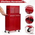 thumbnail image 2 of ARTMAN 2-IN-1  Rolling Tool Chest, 5-Drawer Tool Box Organizer w/Lockable Wheels & Sliding Drawers & Detachable Top & Adjustable Shelf-Red, 2 of 22