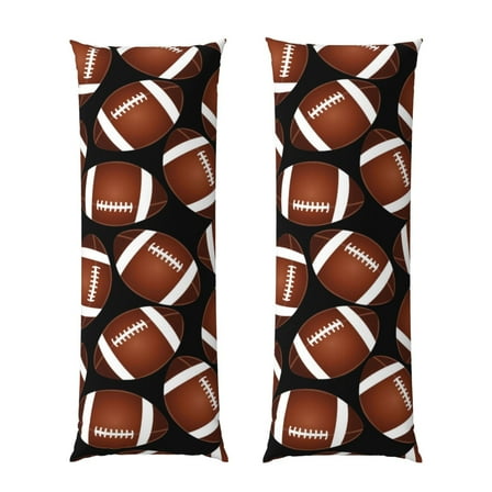 Naloa Brown Football On Black Super Soft 20x60 Body Pillow Case,Long Side Hidden Zipper（PILLOWS ARE NOT INCLUDED）