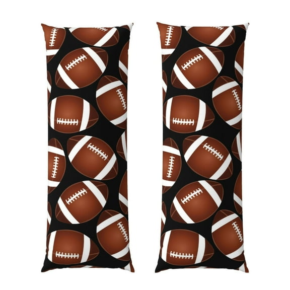 Naloa Brown Football On Black Super Soft 20x60 Body Pillow Case,Long Side Hidden Zipper（PILLOWS ARE NOT INCLUDED）