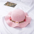 thumbnail image 4 of 51-52 cm circunferencia del sombrero sombrero de verano para niños sombrero de paja de flores sombrero de lavabo grande sombrero de paja protector solar para playa, 4 of 5