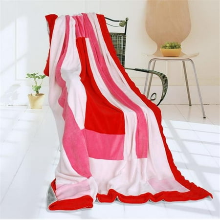 Rosco Cloths - Onitiva - Rosy Clouds Soft Coral Fleece Patchwork Throw Blanket
