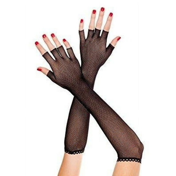 Fingerless fishnet warmer 412-BLACK