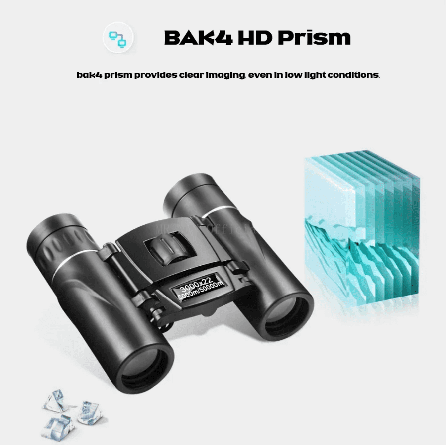 3000x22 Powerful Binoculars 50000M Long Range Folding Mini Telescope BAK4 FMC Optics For Hunting Sports Outdoor Camping Travel