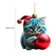 thumbnail image 2 of Figuras de gato de Navidad, decoración bonita y encantadora, árbol de decoración para gato, decoraciones colgantes para coche, 2 of 5